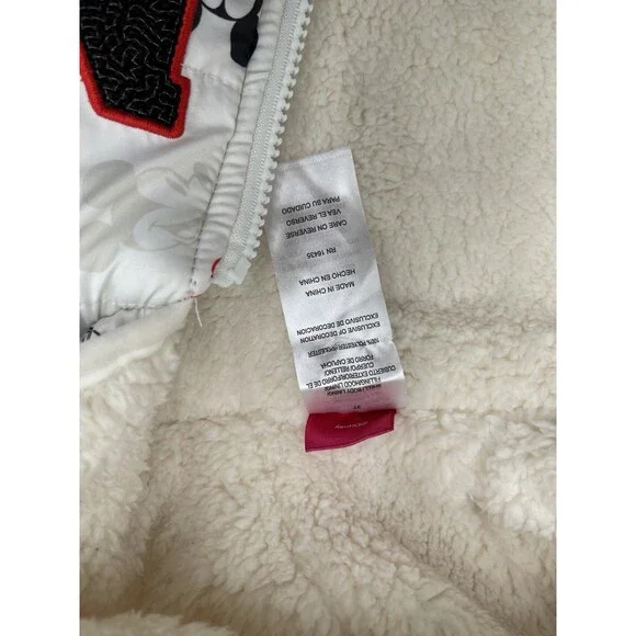 NWOT Disney Junior Minnie Full Zip Puffer Jacket Color White Size 3T - Picture 3 of 3